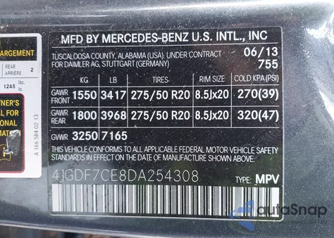 2013 Mercedes-Benz Gl 450 4Matic z USA, uszkodzony, nr VIN 4JGDF7CE8DA254308